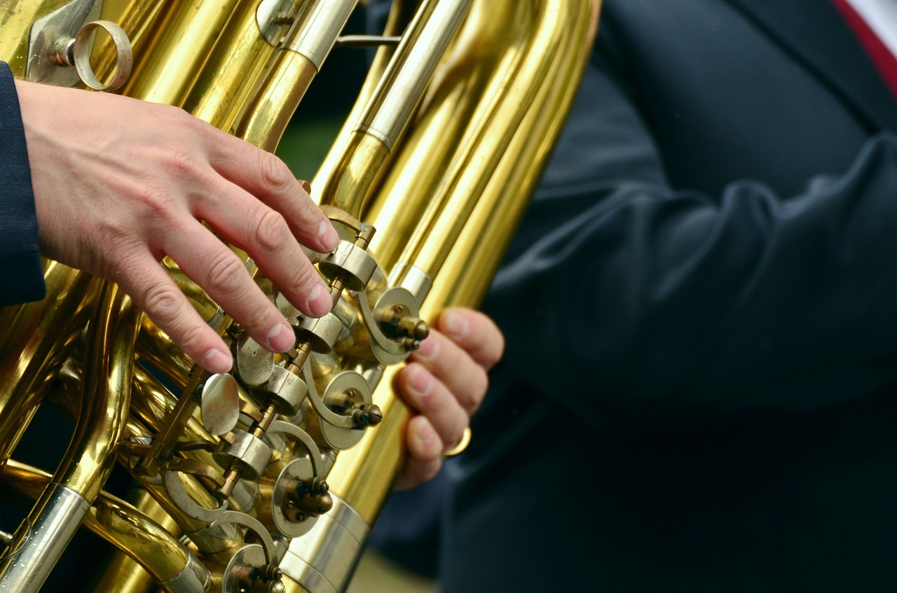 hands musical instrument tuba free photo