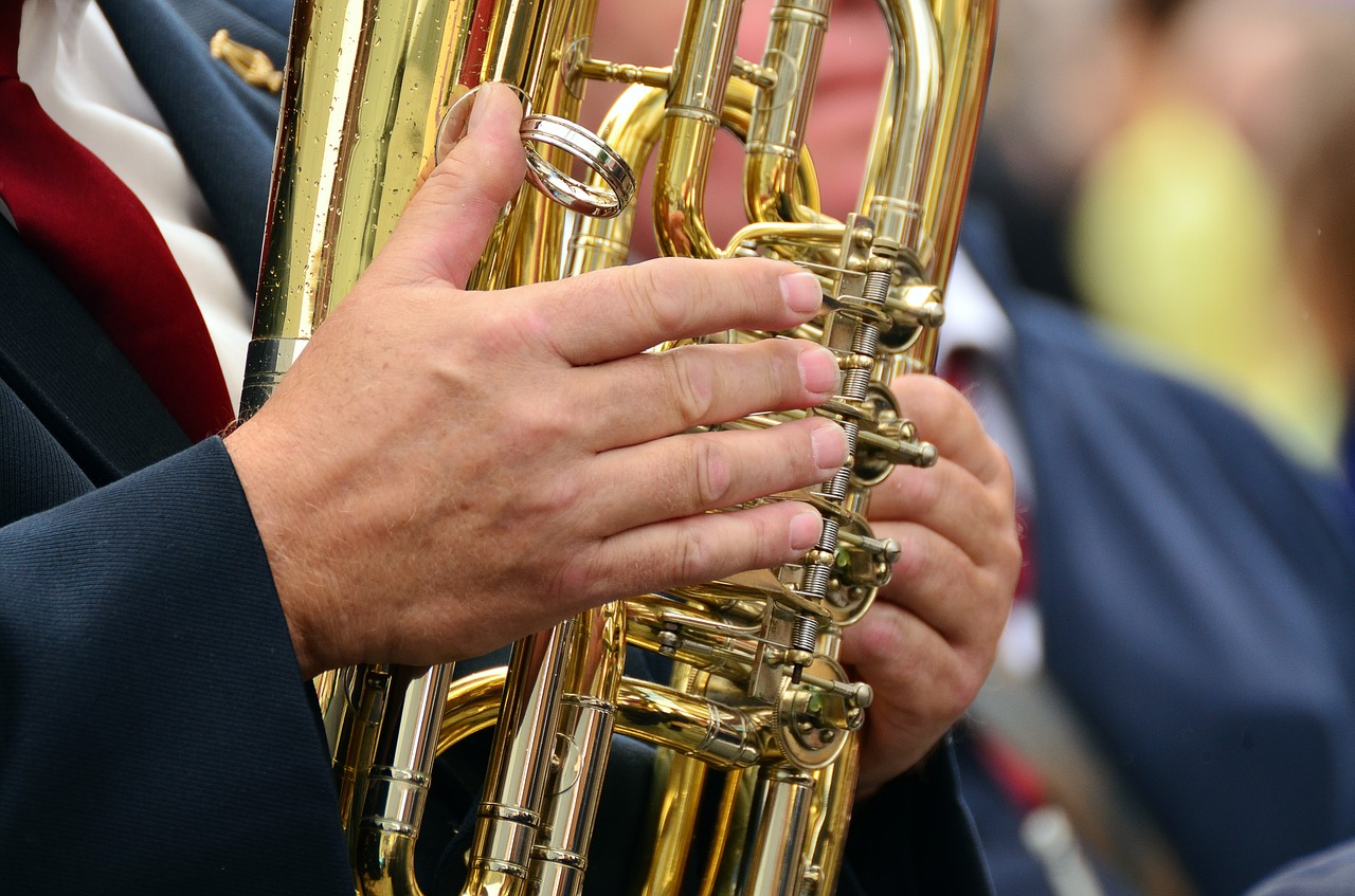 hands musical instrument tuba free photo