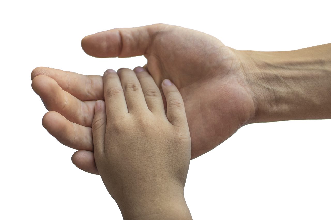 hands adult and child family free photo