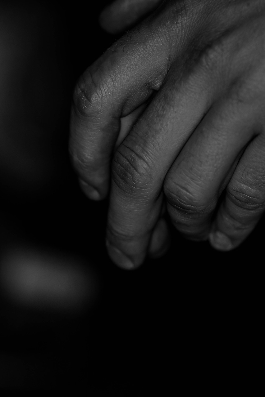 hands fingers black and white free photo