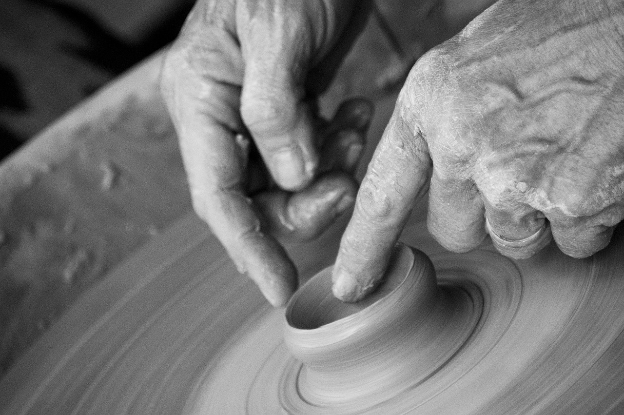 hands clay pottery free photo