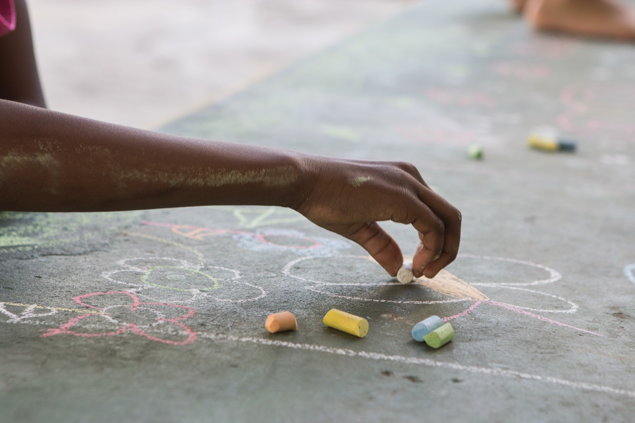 hands  chalk  kids free photo