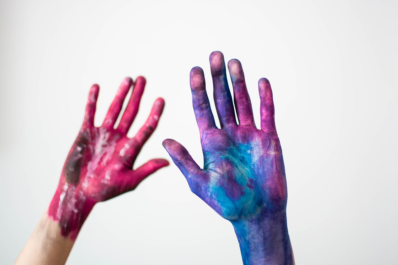 hands  watercolor  colorful free photo