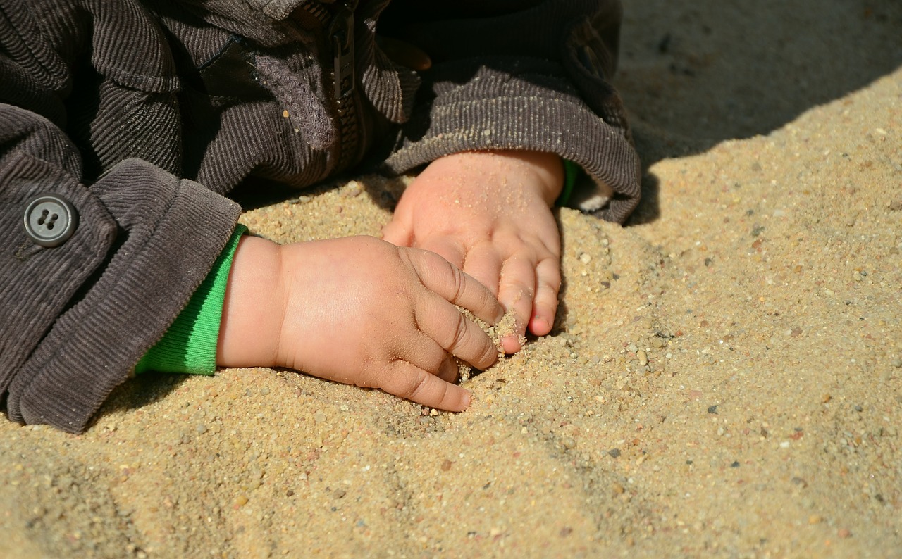 hands children's hands sand free photo
