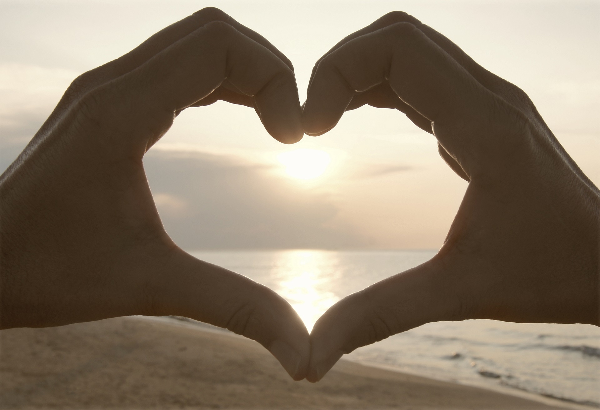 Heart,hands,sunset,beach,public domain - free image from needpix.com