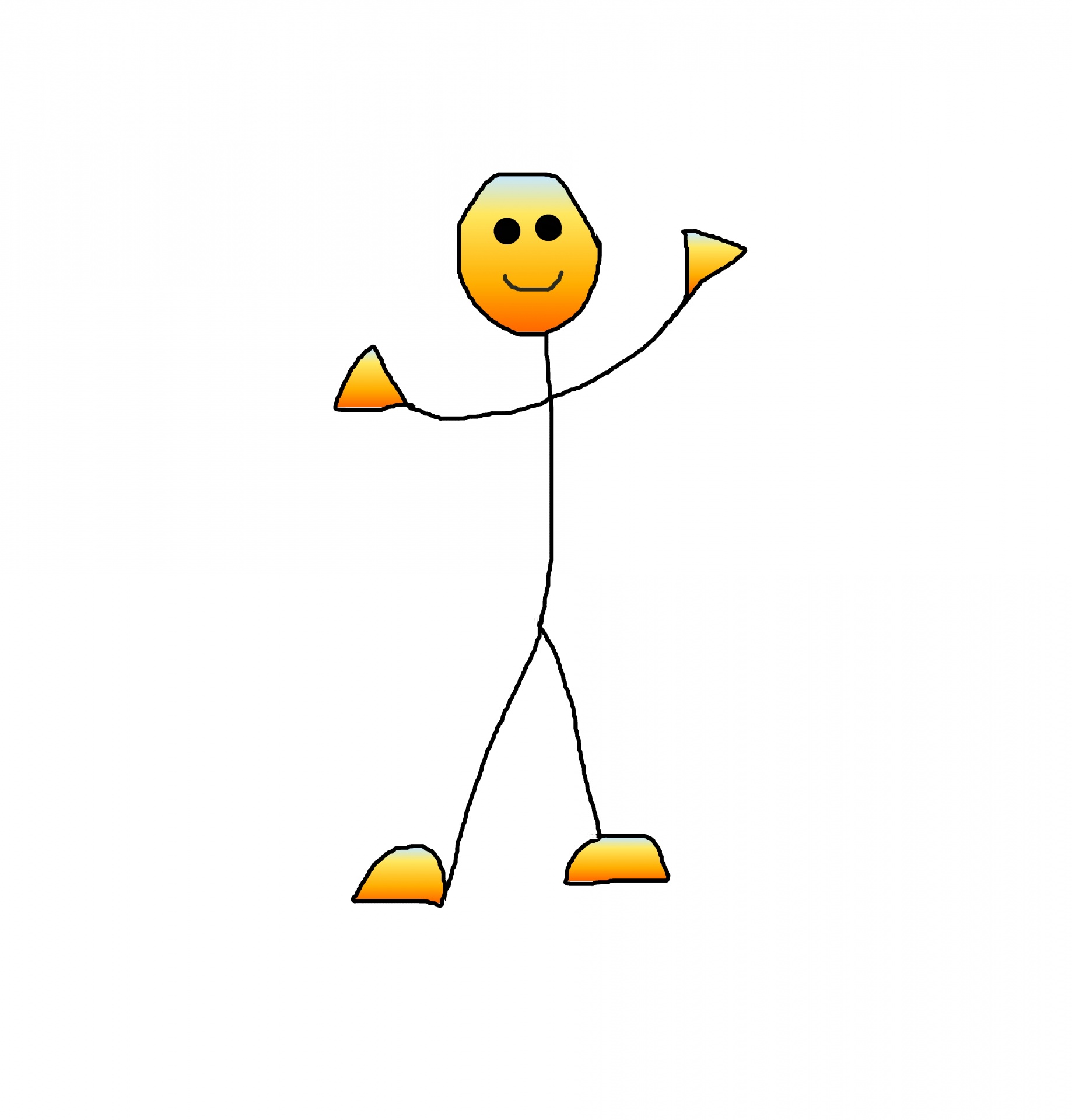 happy stick man free photo