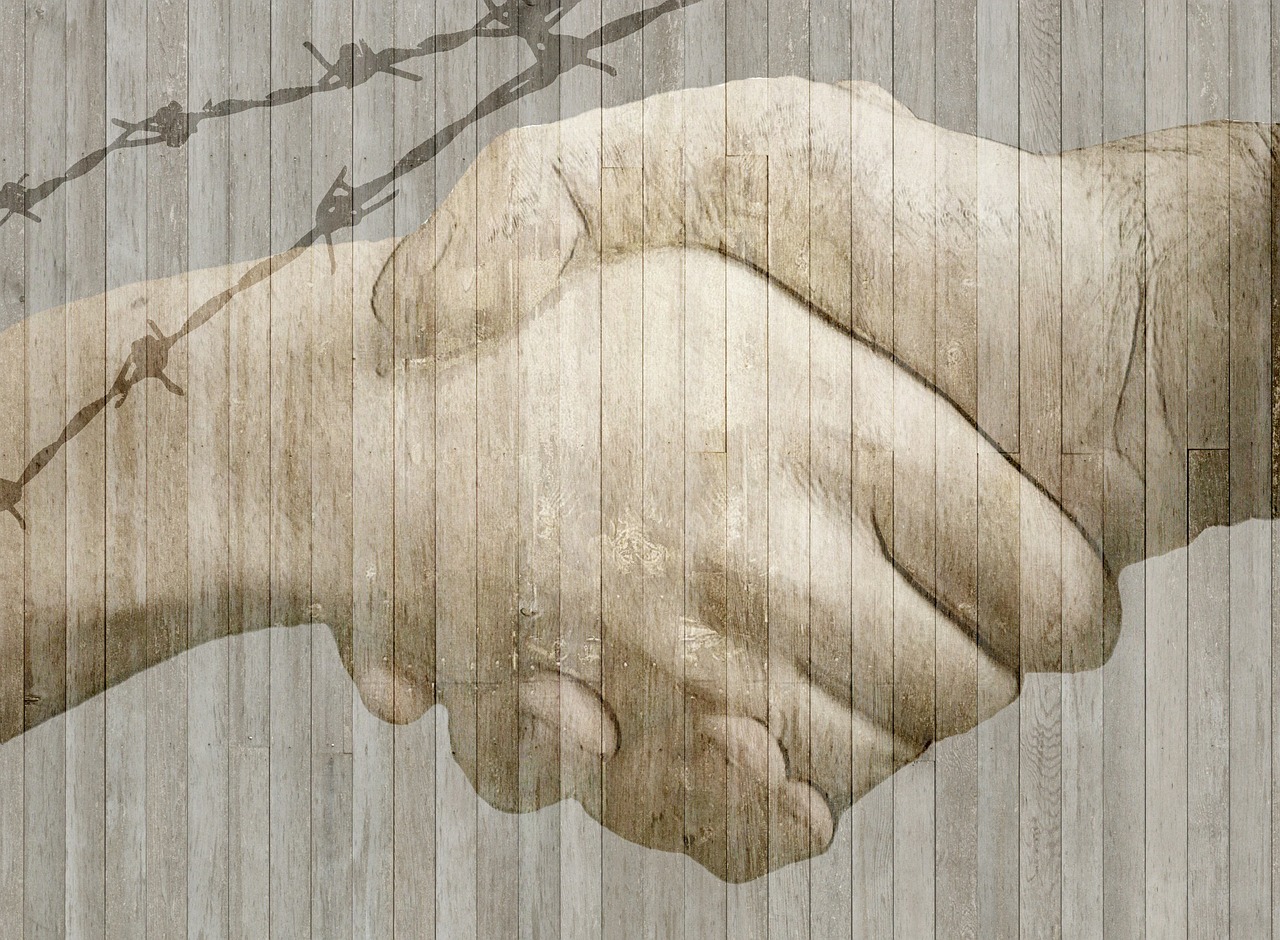 handshake hands reach free photo