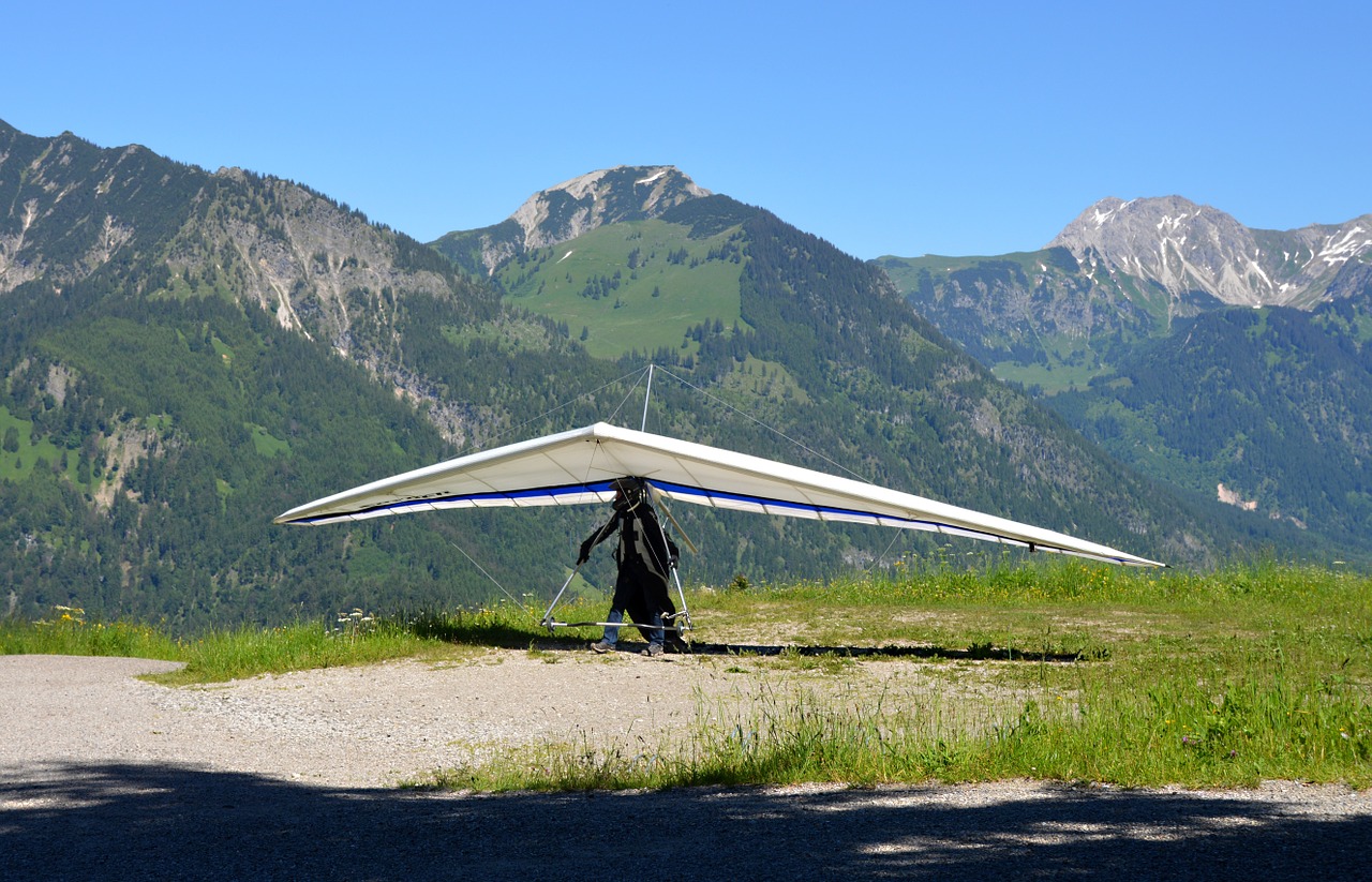hang glider mountains landscape free photo