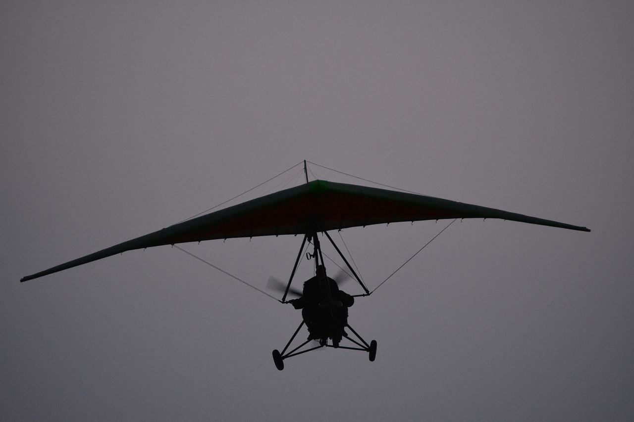 hang glider  sky  grey free photo