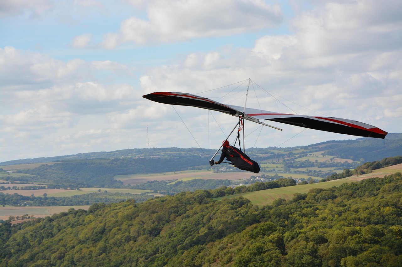 hang gliding  hang gliding or wing deltaest  an aircraft of the free flight free photo