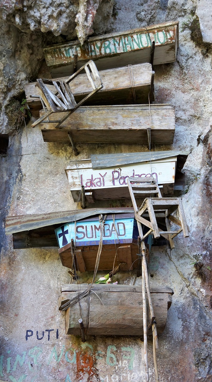 hanging coffins sagada philippines free photo