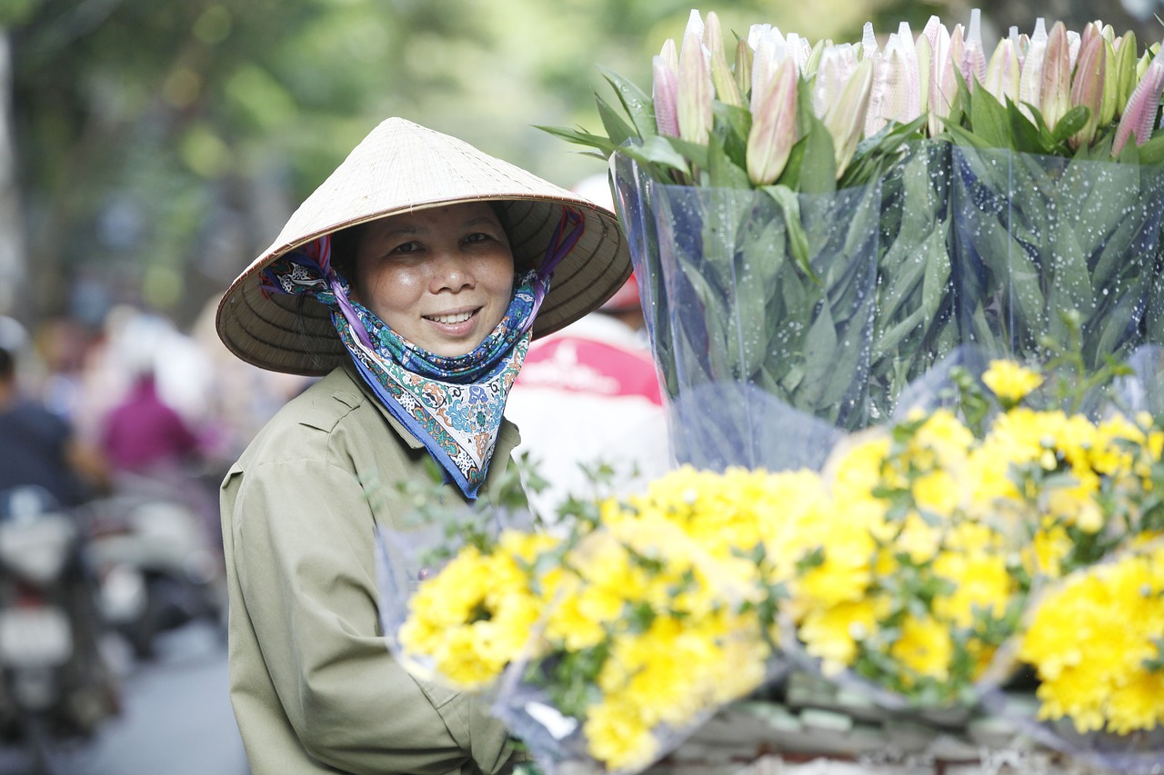 hanoi capital  hanoi flower  flower street of vietnam free photo