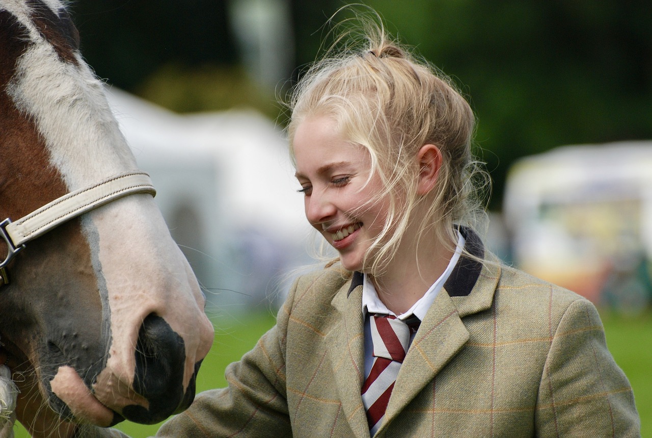 happy horse girl free photo