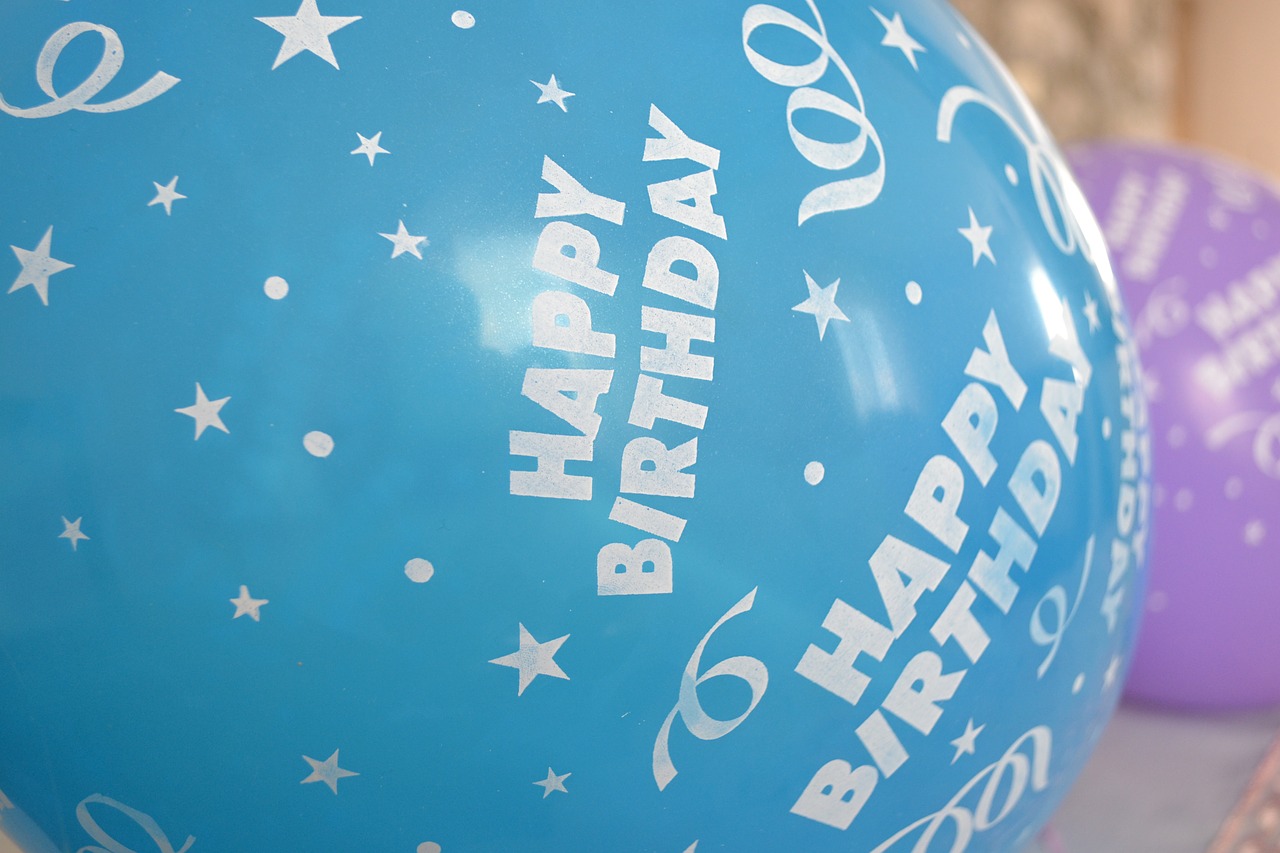 happy birthday balloons blue free photo