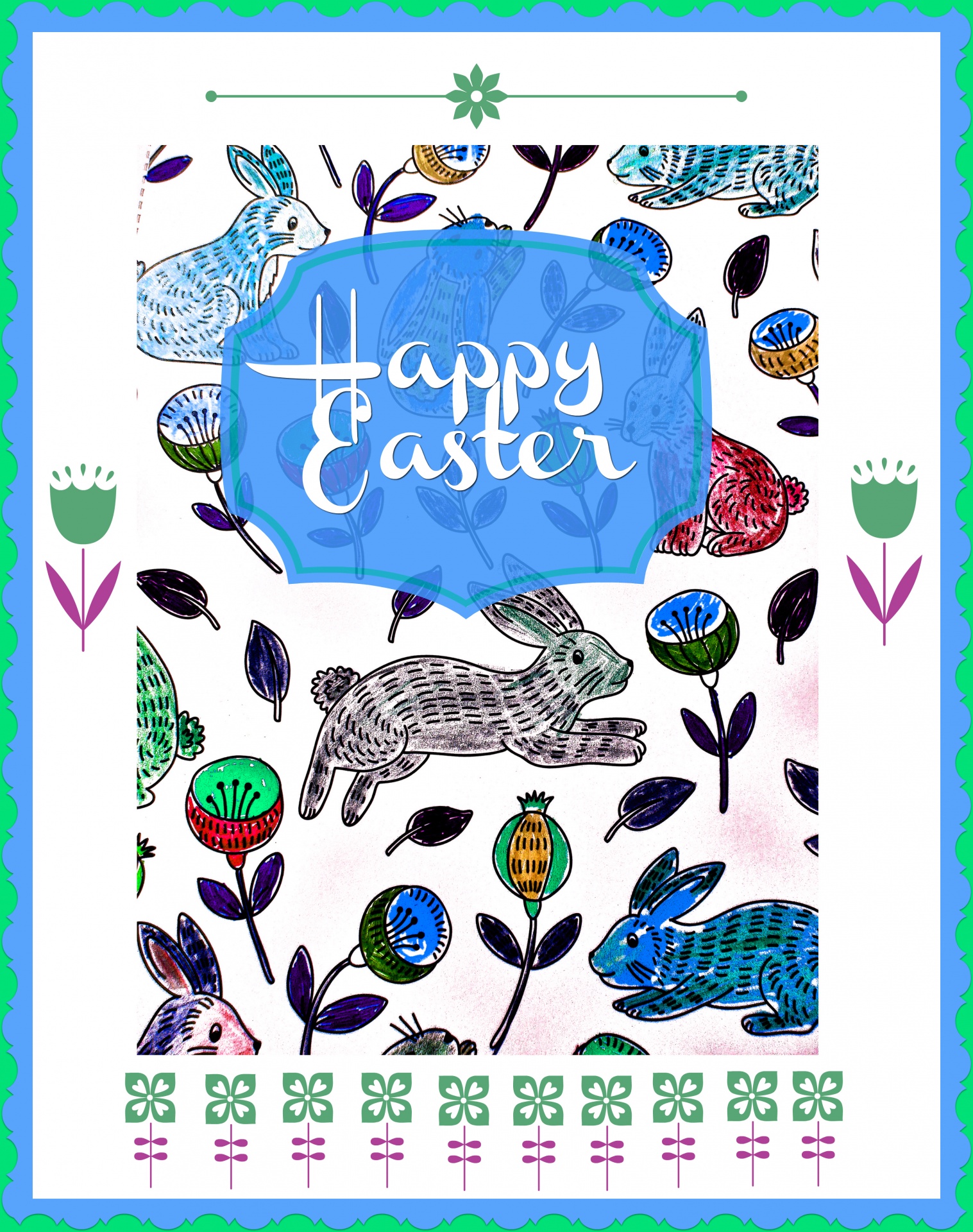 happy easter easter blue free photo