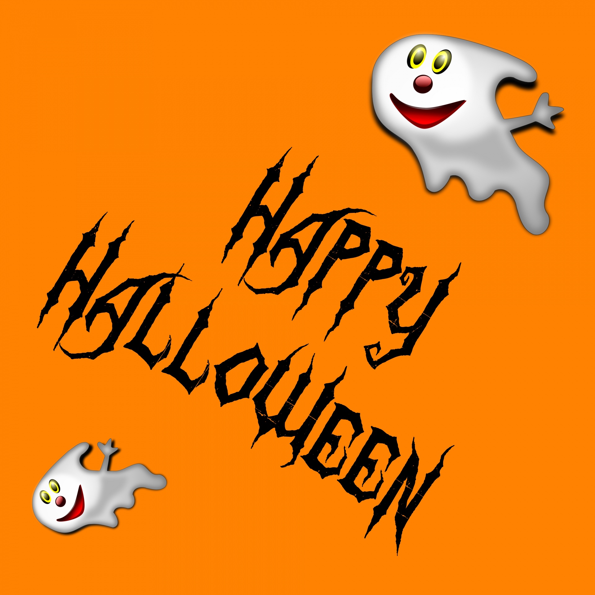 halloween ghosts greeting free photo