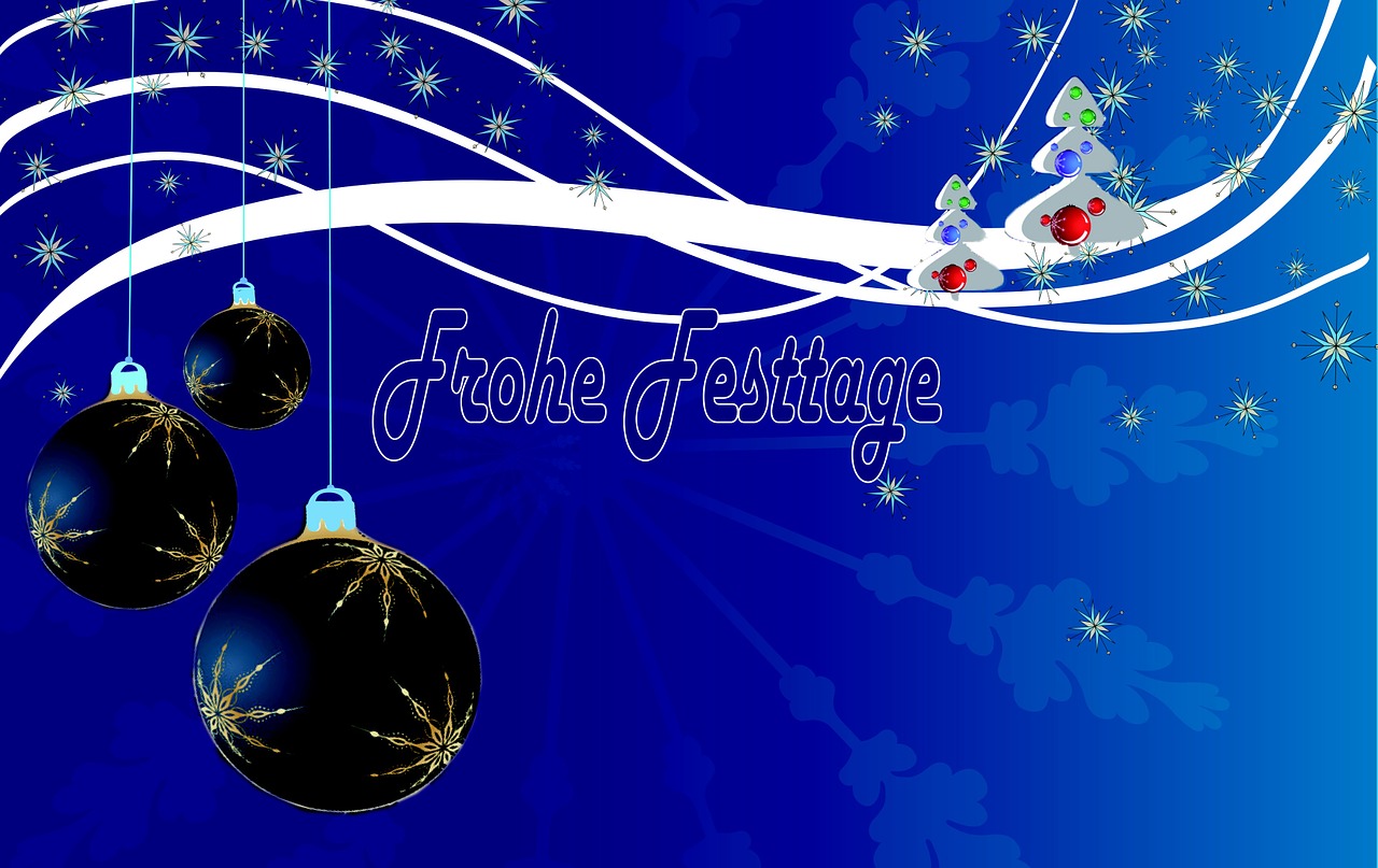 happy holidays postcard blue free photo