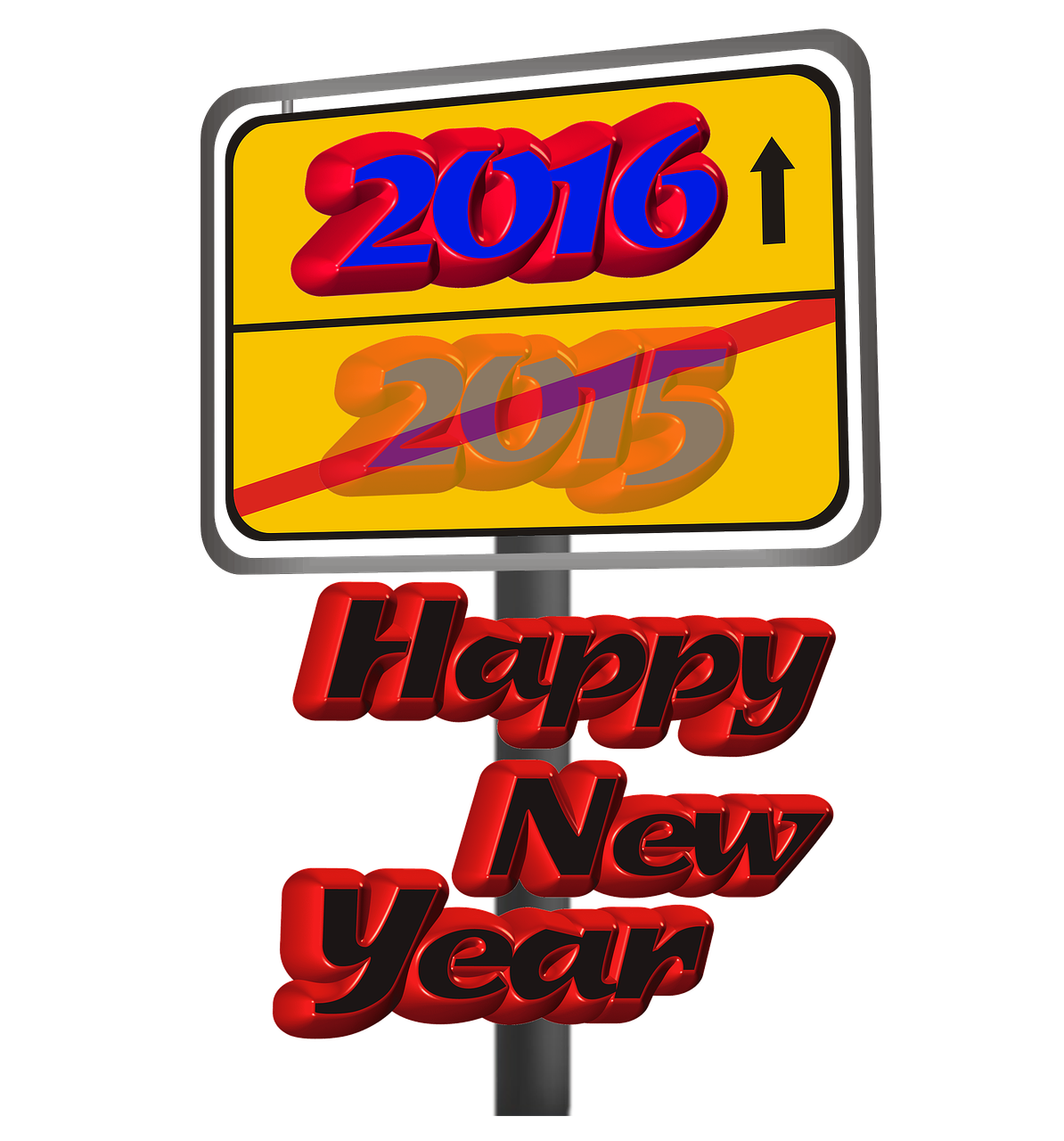 happy new year lettering isolated free photo