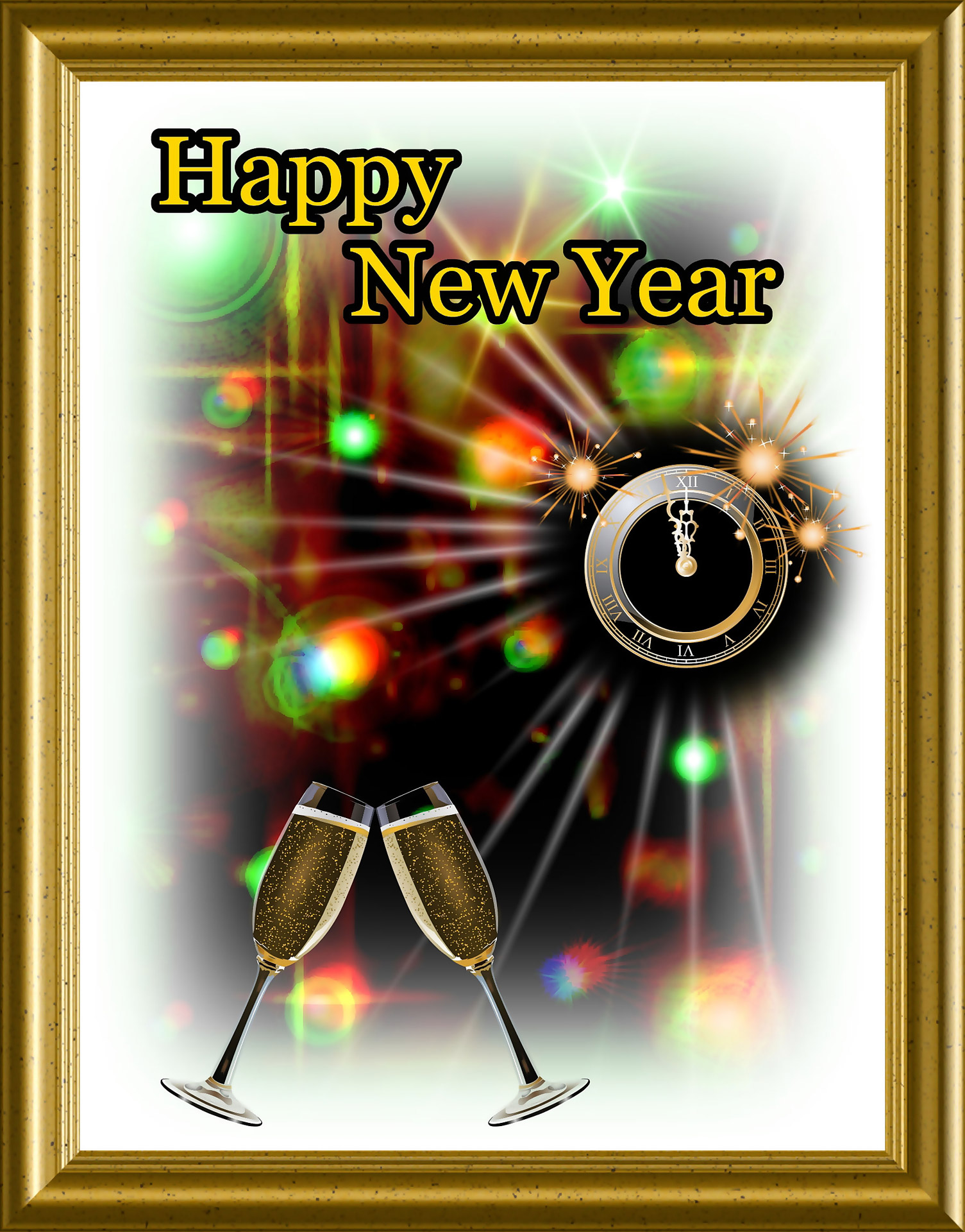 happy new year card letter free photo