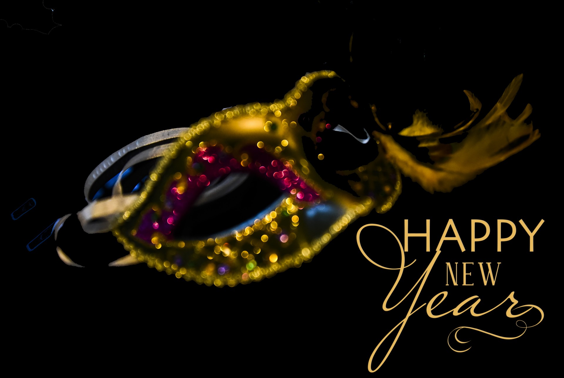 happy new year black mask free photo