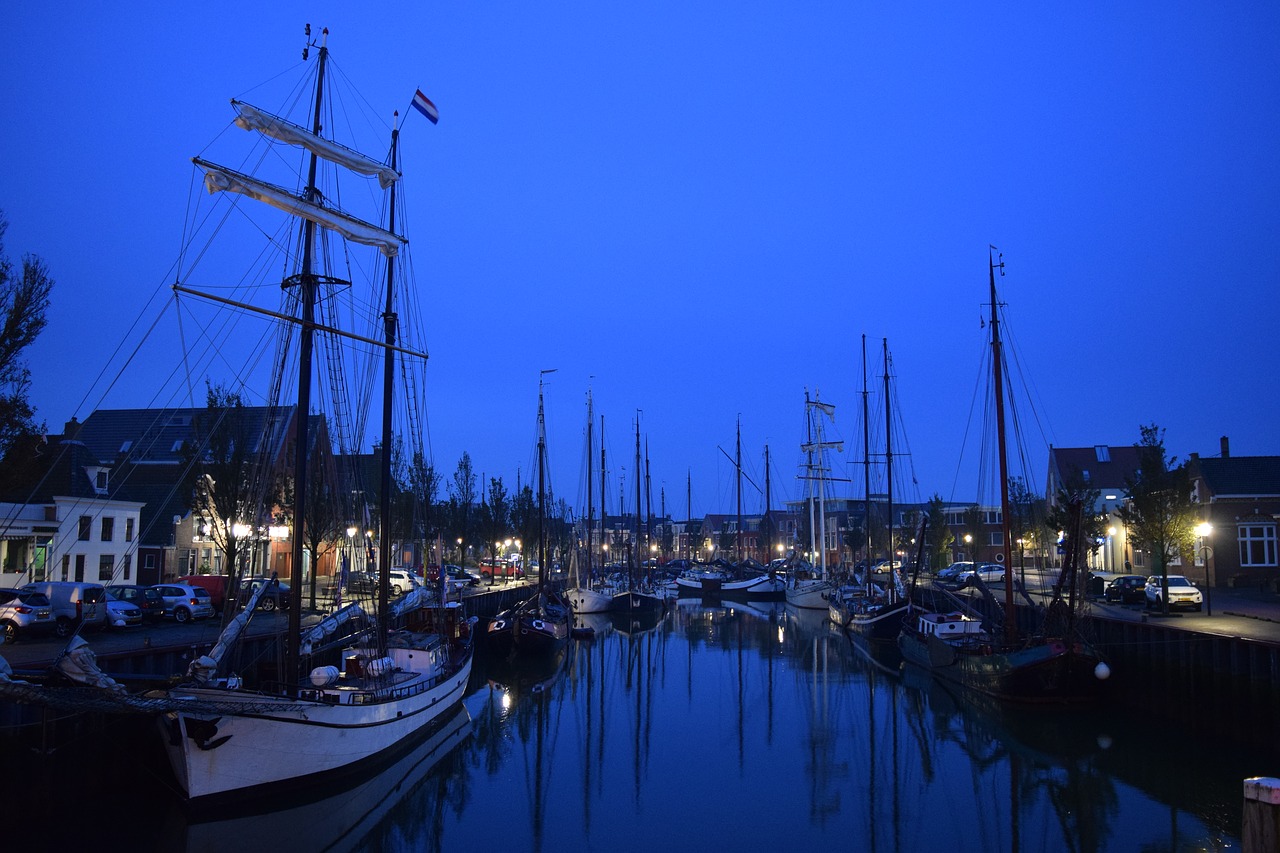 port shipyard night free photo