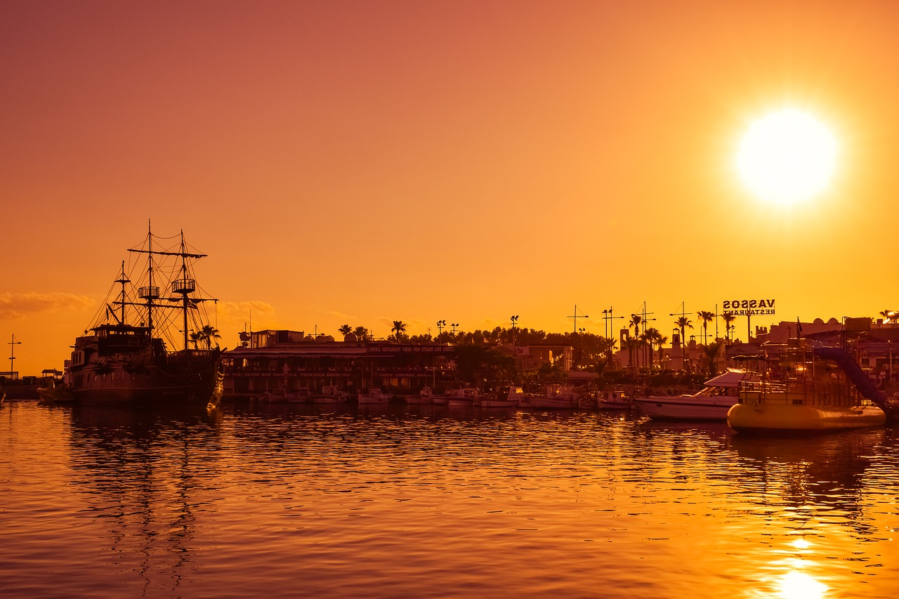 harbor sunset sunset colors free photo