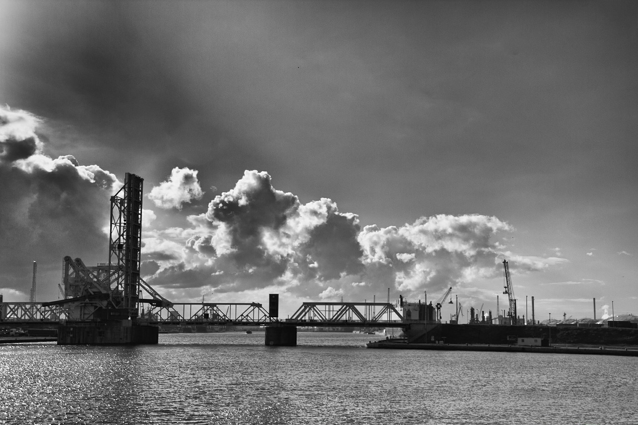 harbor antwerp bridge free photo
