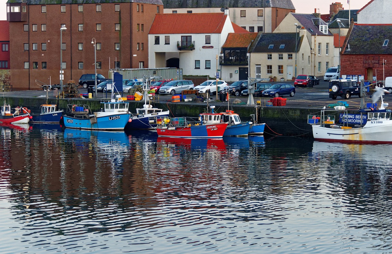 harbor dunbar harbour entrance free photo