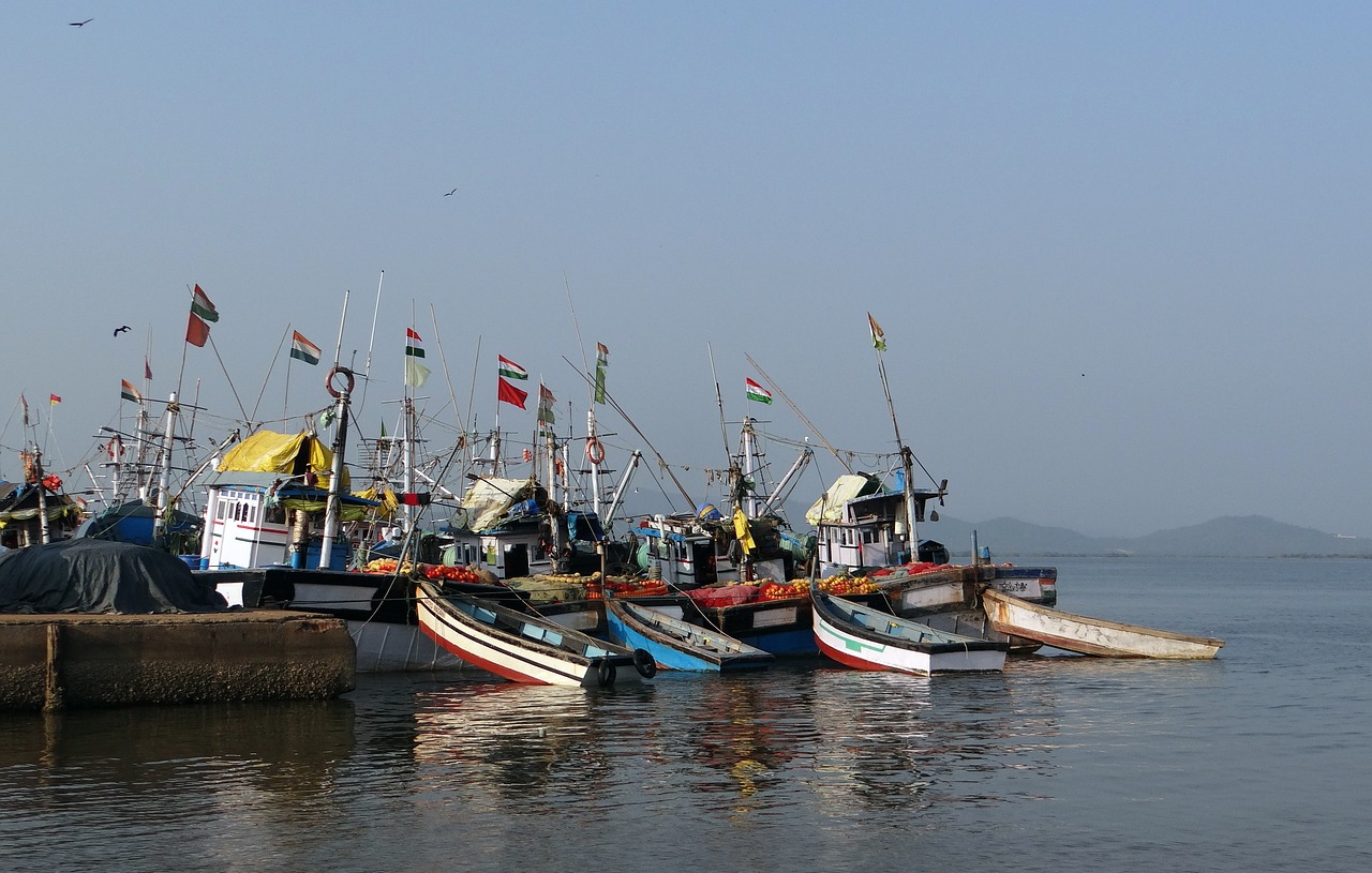 harbour fishing boats free photo