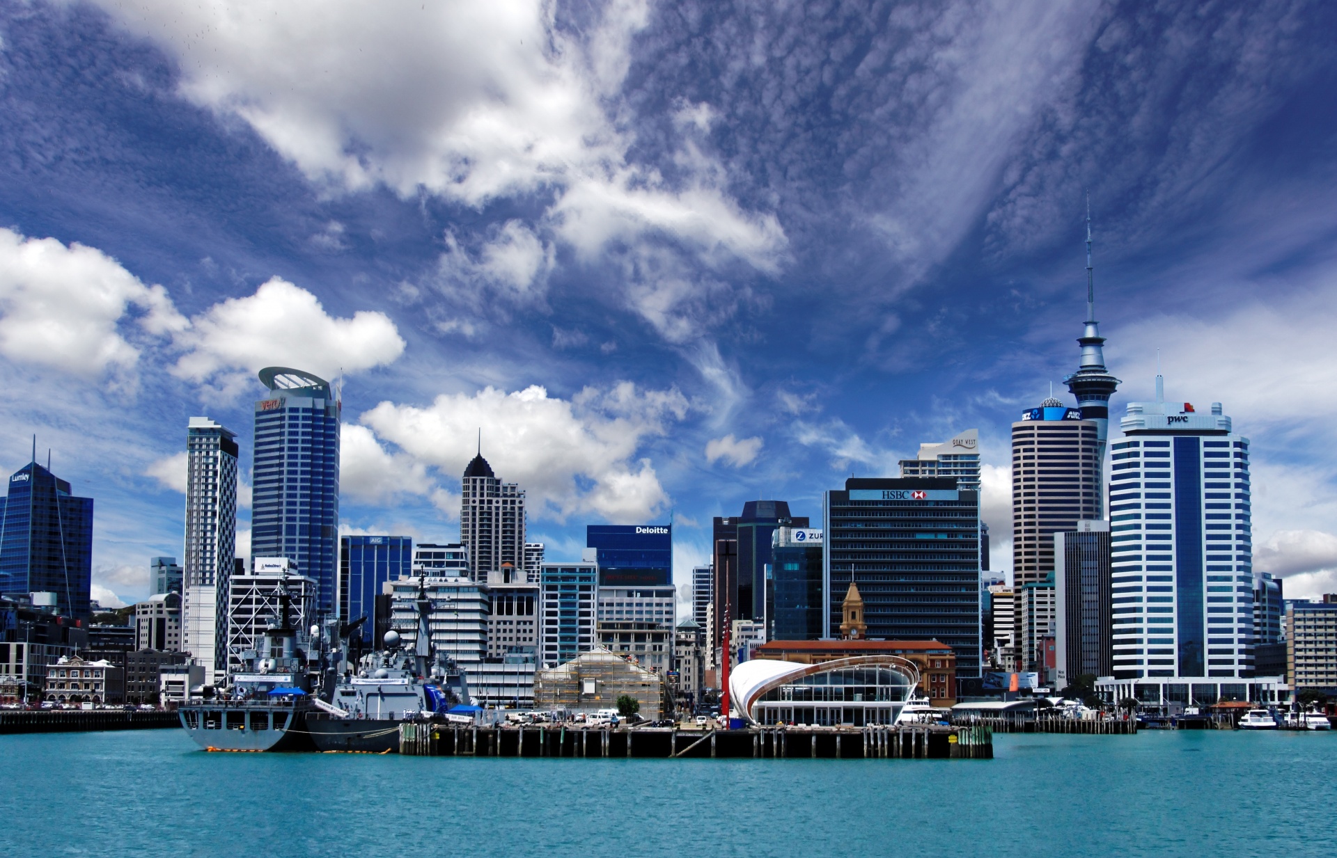 harbor city skyline free photo