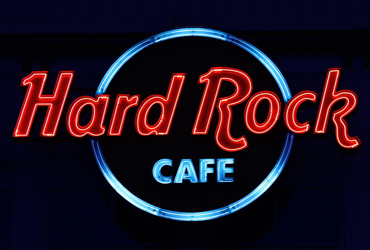 hard rock cafe neon advertising free photo