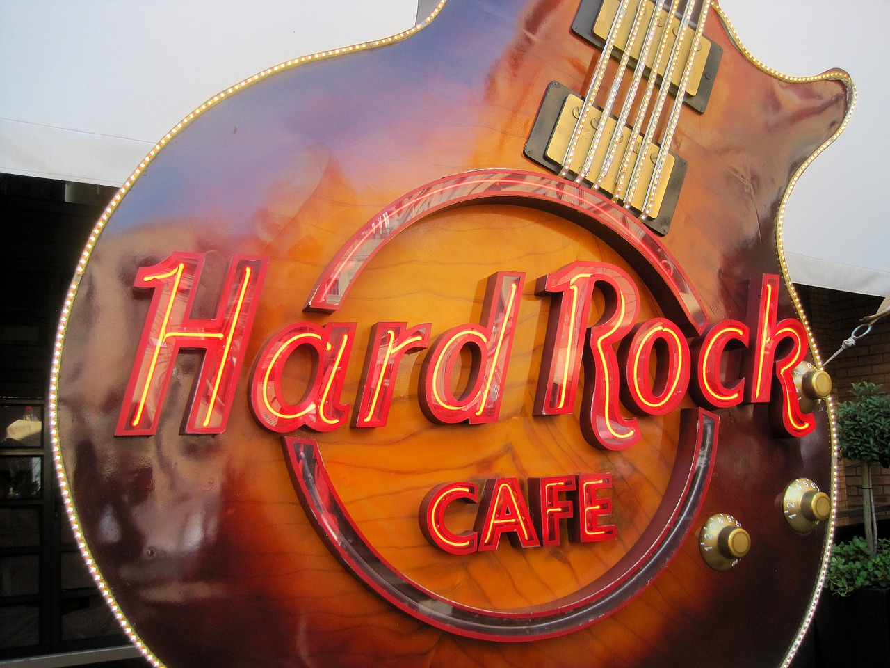 hard rock café sandton ornamental guitar free photo