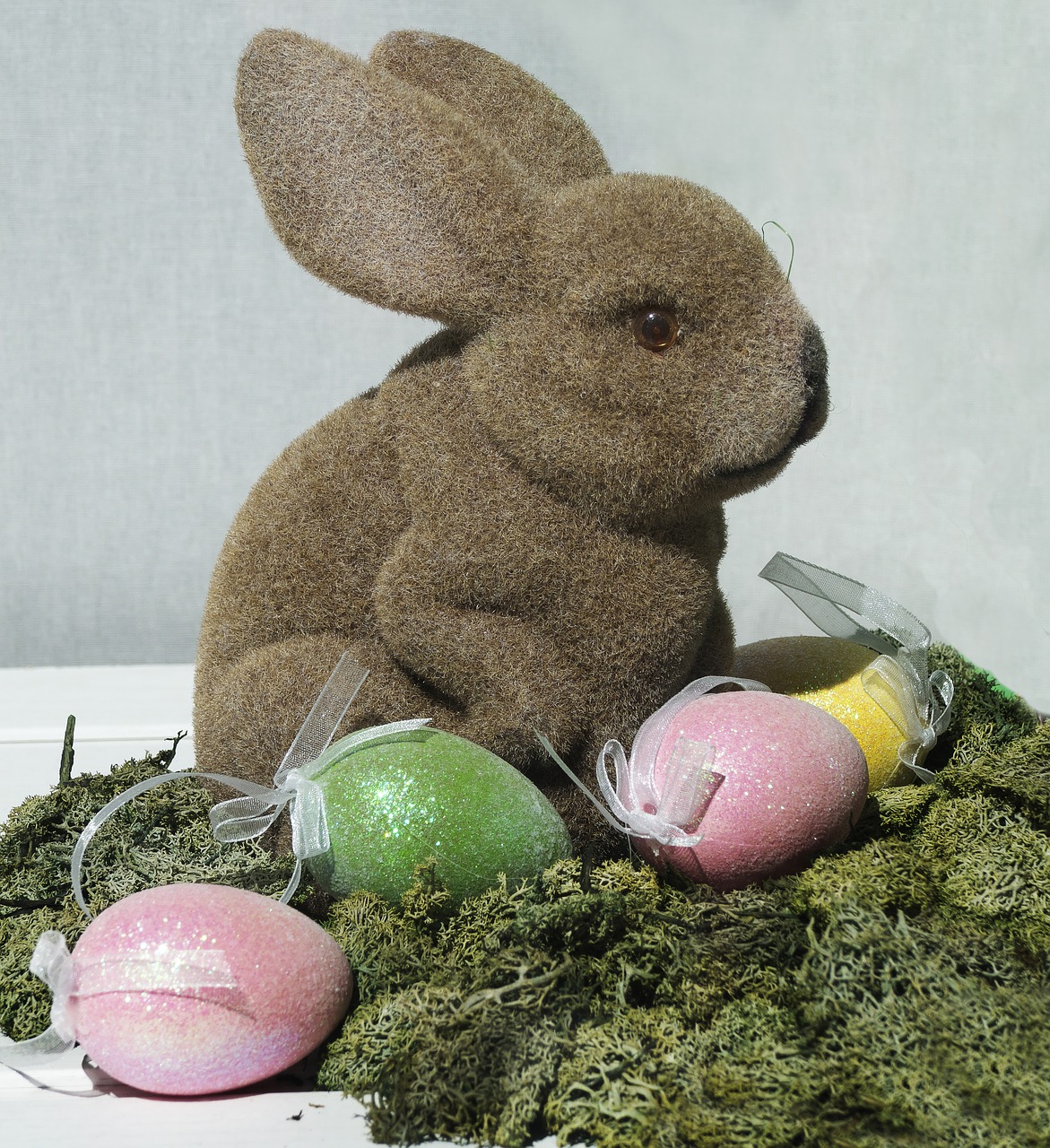 hare easter theme easter eggs free photo