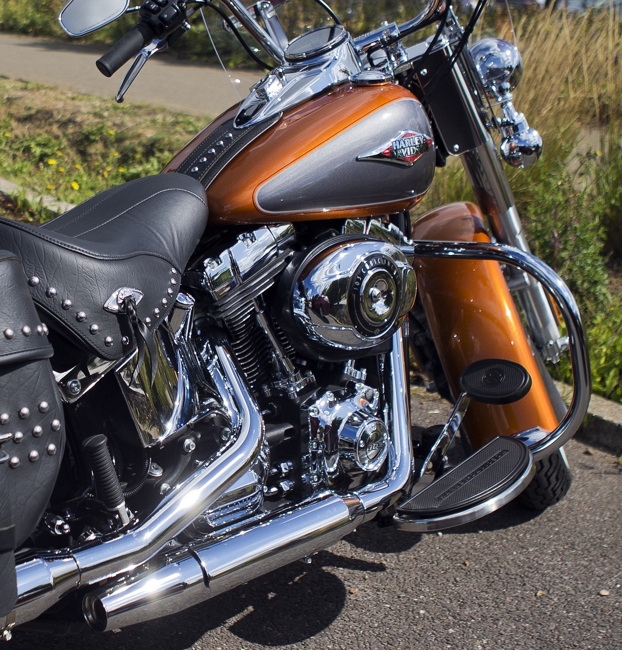 harley davidson motorcycle engine detail free photo