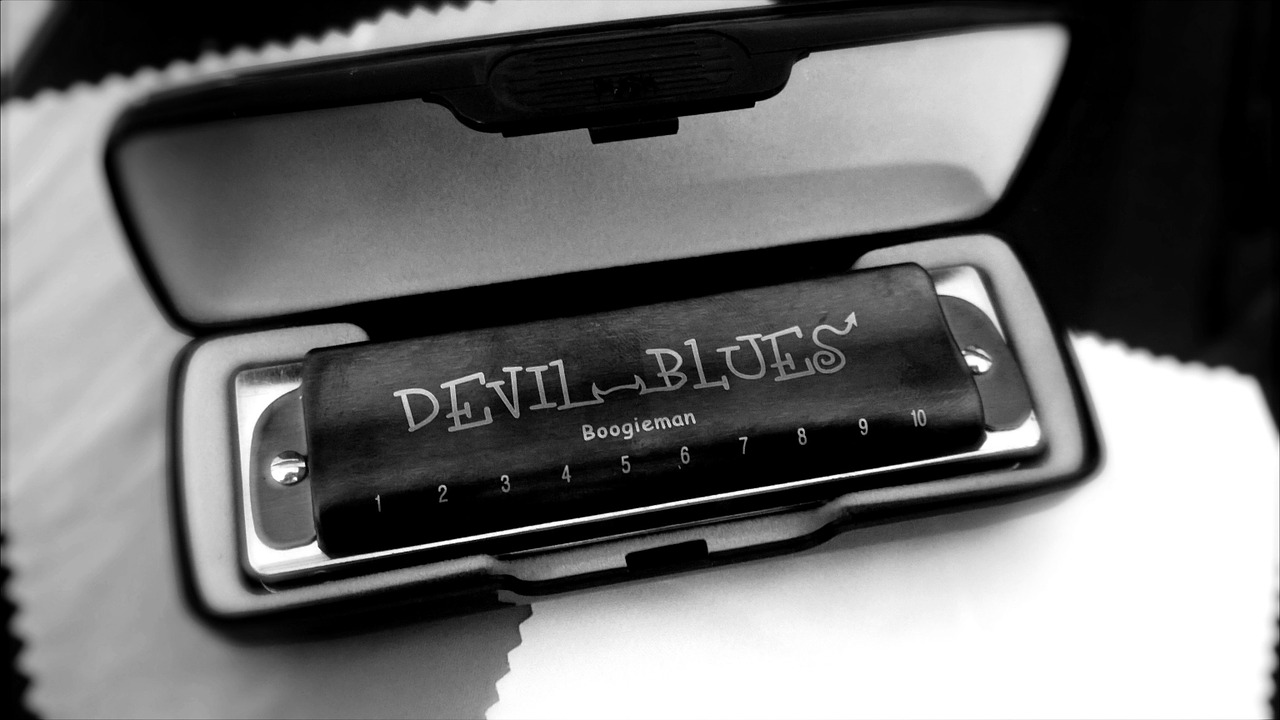 harmonica black and white blues free photo