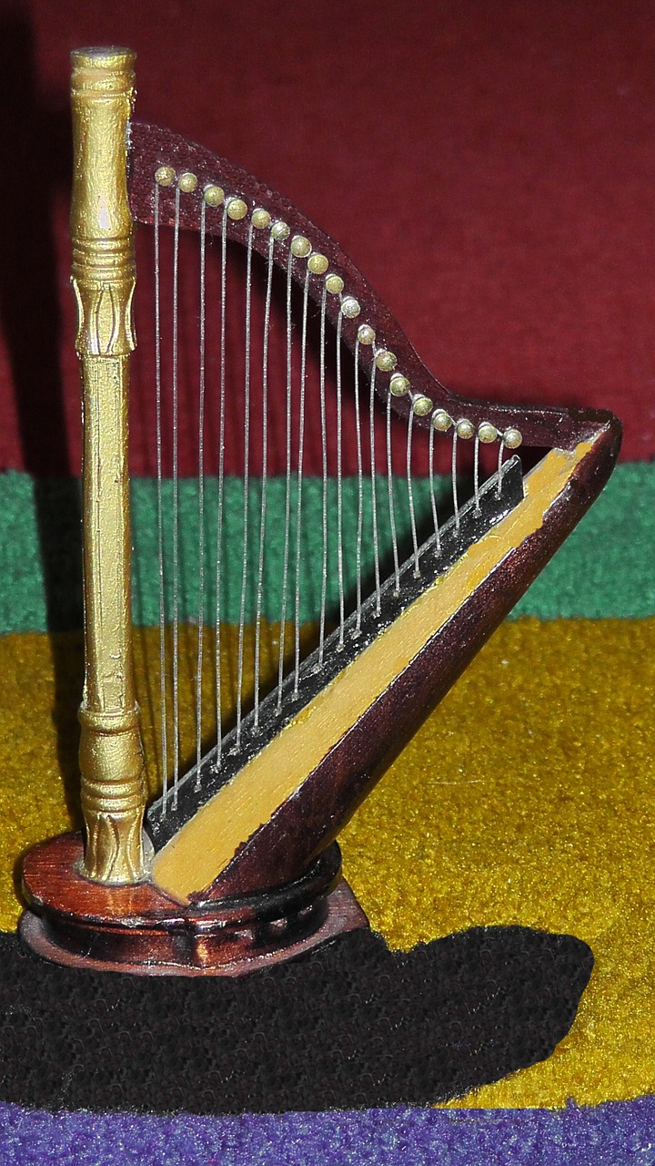 harp plucked string instrument figure free photo