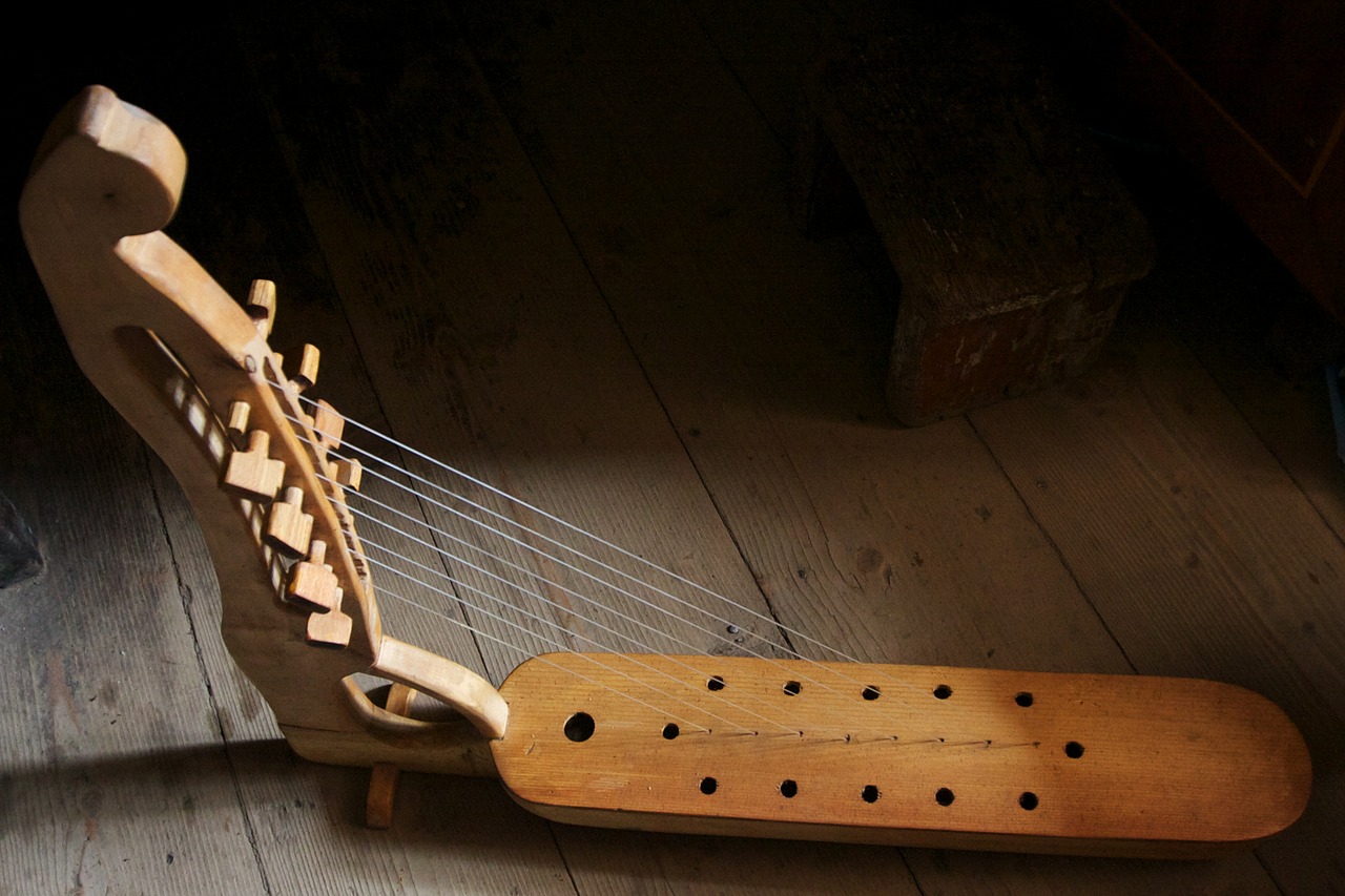 harp musical instrument wooden free photo