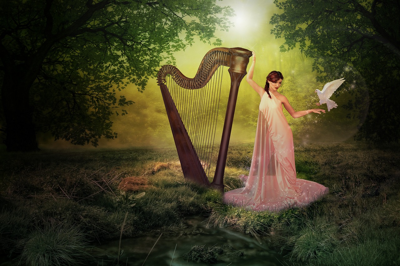 harp forest fairy free photo