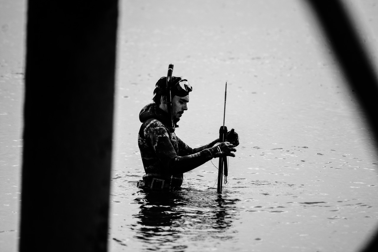 harpoon diving fishing free photo