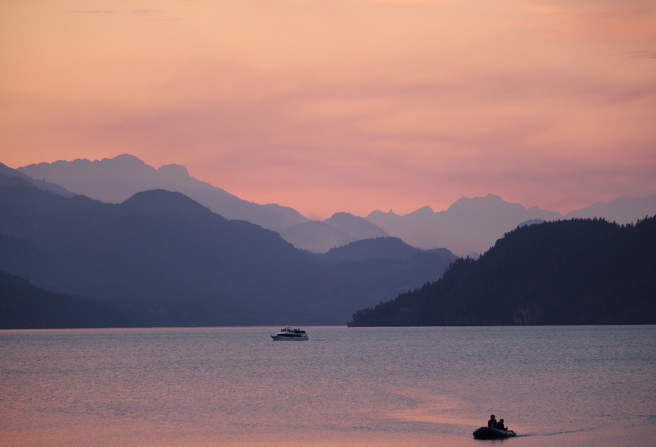 harrison hot springs british columbia sunset free photo