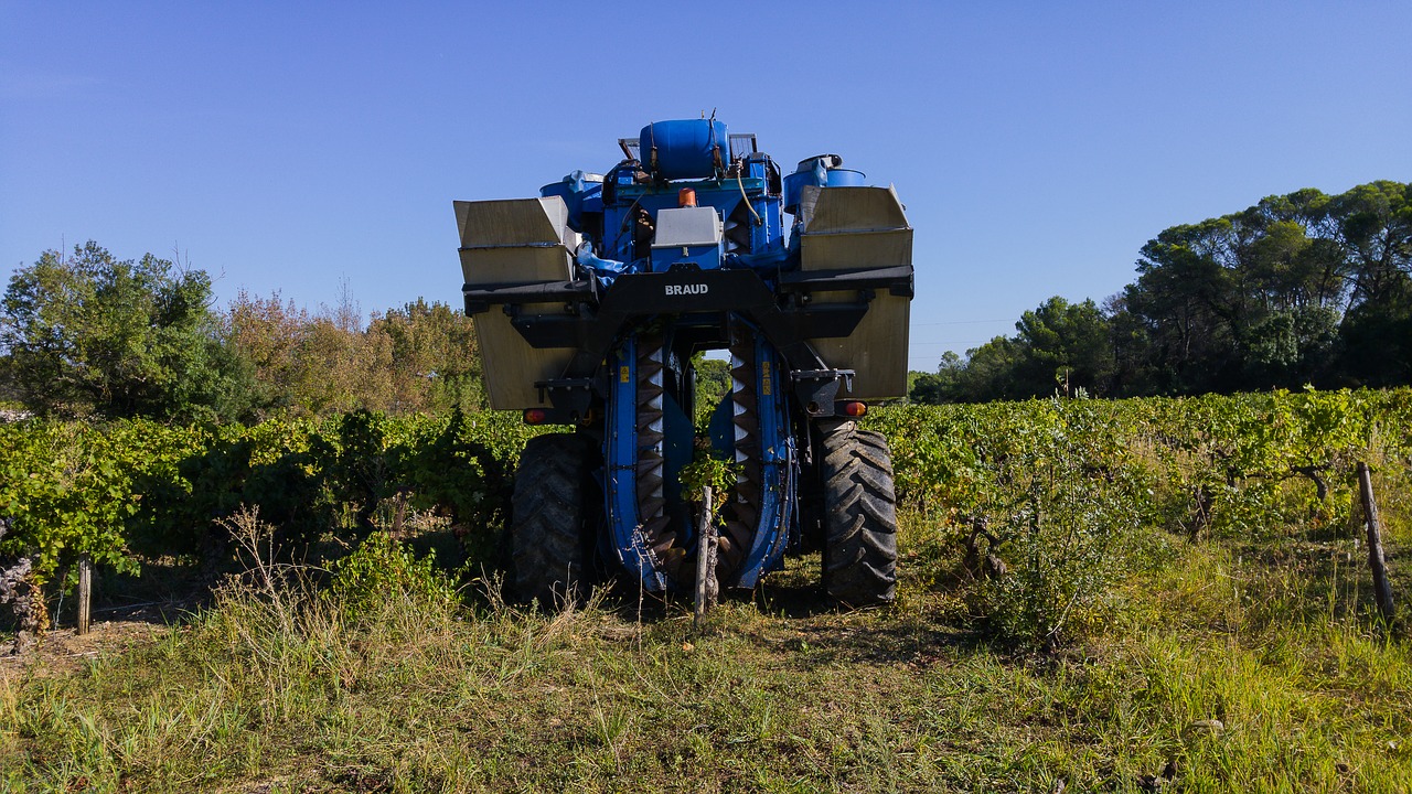 harvest grape harvesting machine agricultural machine free photo