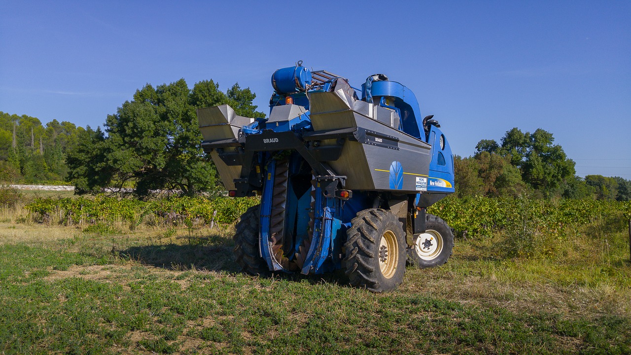 harvest agricultural machine grape harvesting machine free photo