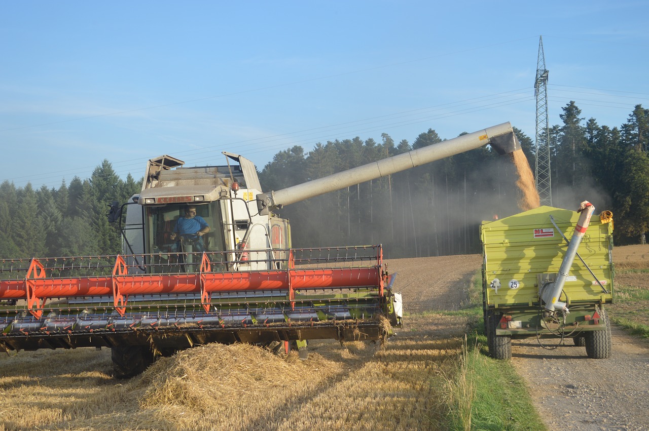 harvest tractor agriculture free photo