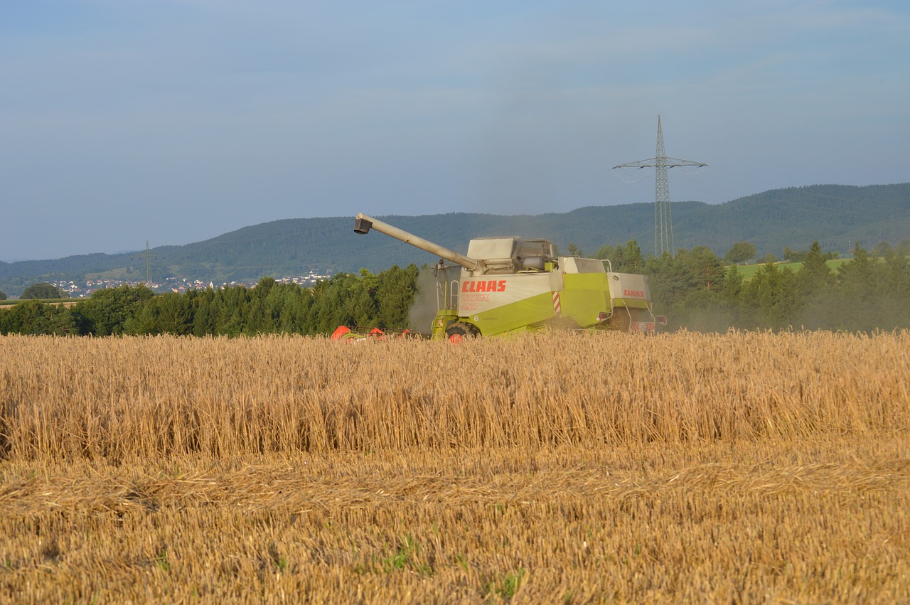 harvest tractor agriculture free photo