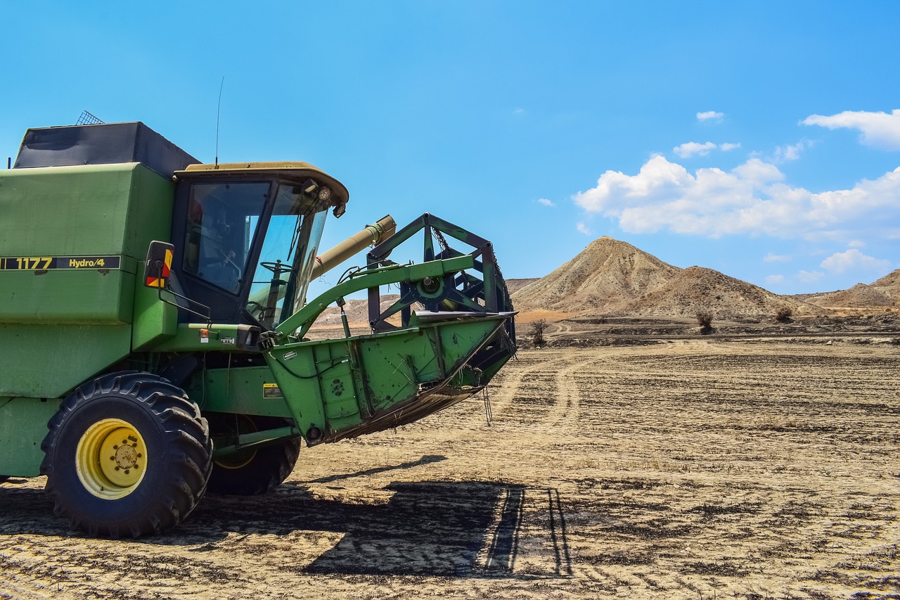 harvester fields agriculture free photo