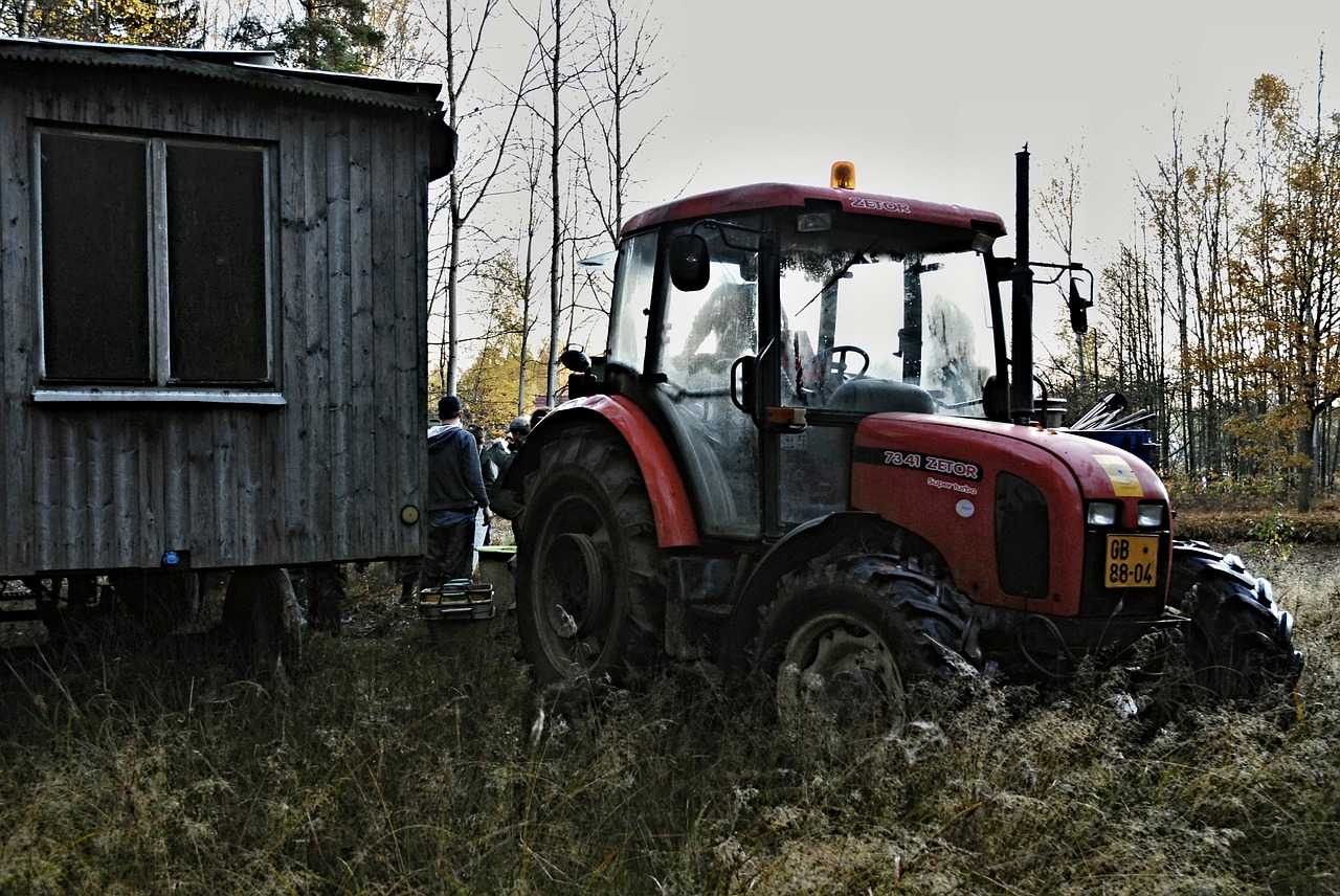 harvesting tractor forest free photo
