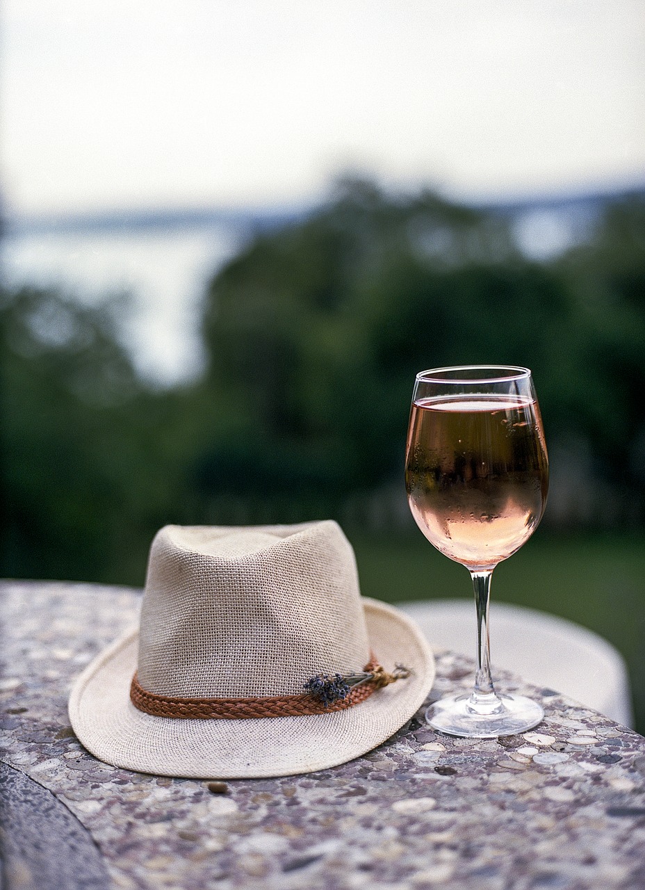 hat wine rose free photo