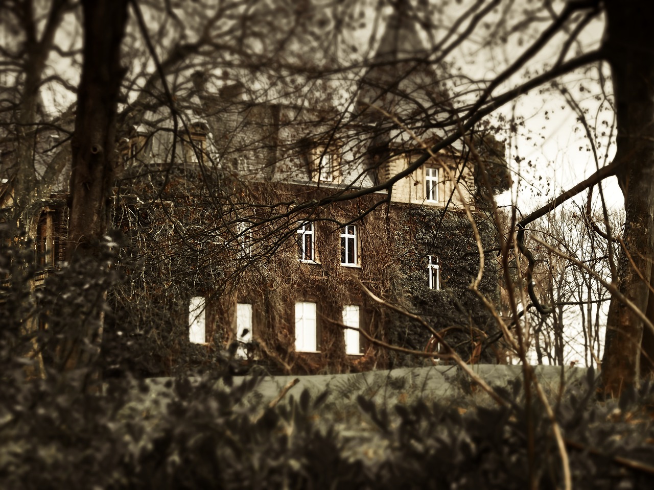 haunted house weird creepy free photo