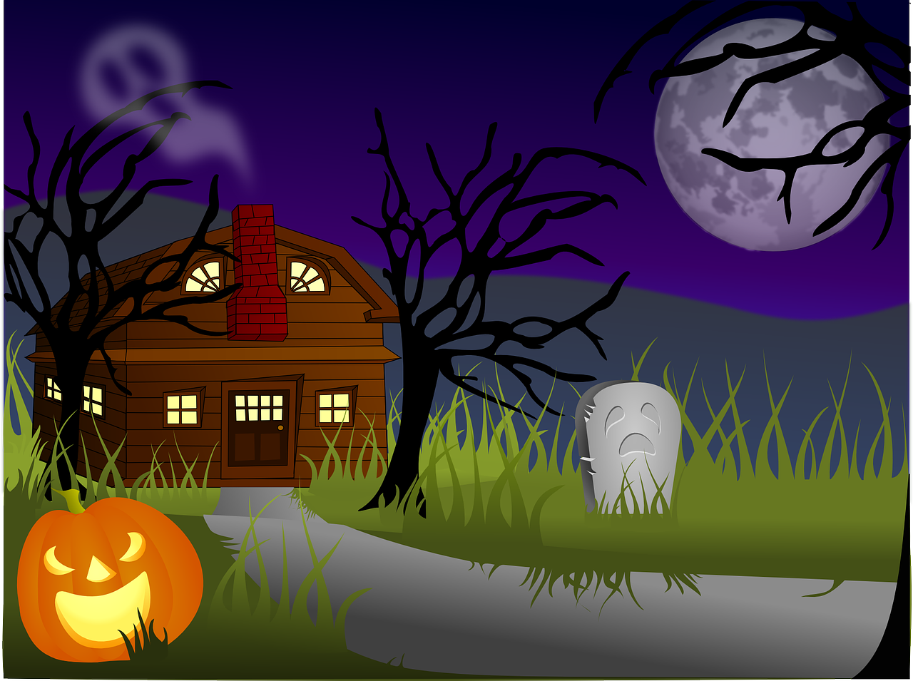 haunted house landscape spooky free photo