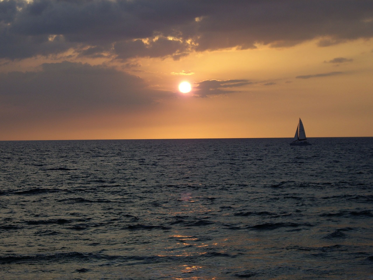 hawaii sunset ocean free photo